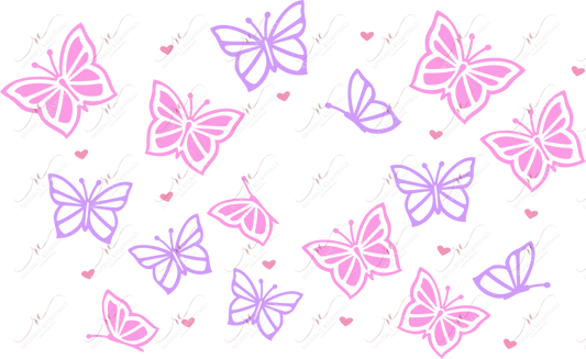 Pink And Purple Butterflies - Cold Cup Wrap