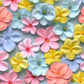 Pink/Blue/Yellow 3D Flowers- Vinyl Wrap Vinyl