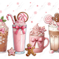 Pink Christmas Coffee - Ready To Press Sublimation Transfer Print Sublimation