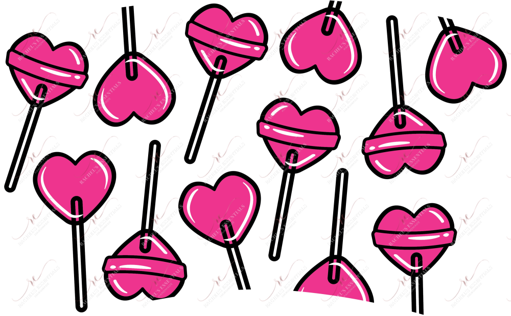 Pink Heart Suckers No Hole - Cold Cup Wrap Cold