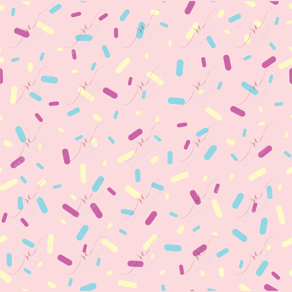 Pink Mixed Sprinkles - Ready To Press Sublimation Transfer Print Sublimation