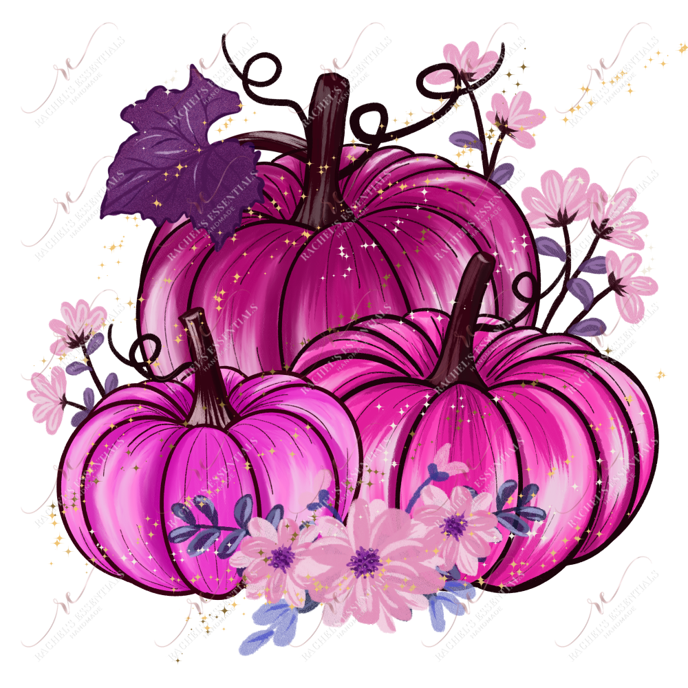 Sublimation 1.99 Pink pumpkins - ready to press sublimation transfer print freeshipping - Rachel's Essentials