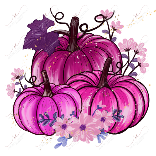 Sublimation 1.99 Pink pumpkins - ready to press sublimation transfer print freeshipping - Rachel's Essentials