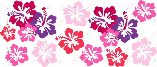 Pink Red Purple Flowers - 16Oz Vinyl Libbey Wrap