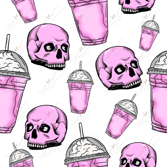 Pink Skull Drink Big - Ready To Press Sublimation Transfer Print Sublimation