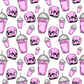 Pink Skull Drink - Ready To Press Sublimation Transfer Print Sublimation