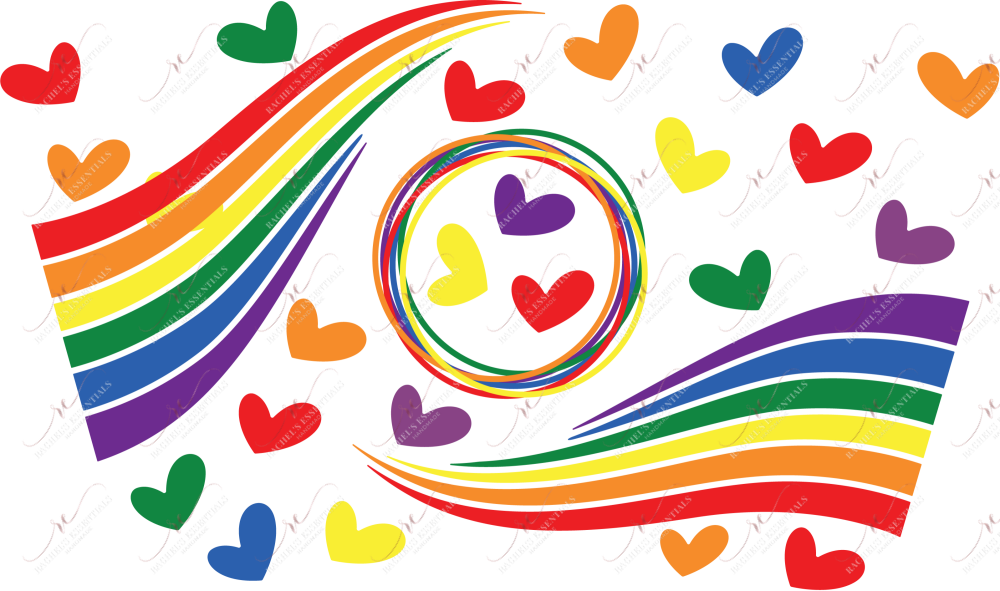 Pride Rainbow Hearts- Cold Cup Wrap Cup Wrap