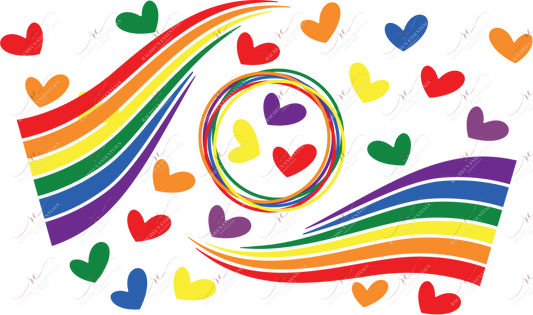 Pride Rainbow Hearts- Cold Cup Wrap Cup Wrap