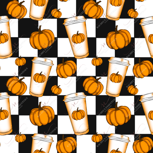 Pumpkin Drinks - Ready To Press Sublimation Transfer Print Sublimation