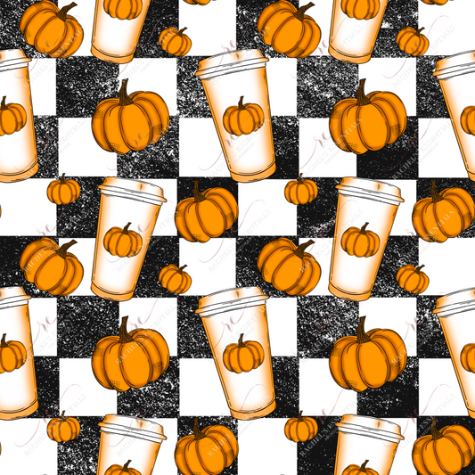 Pumpkin Drinks Rustic- Ready To Press Sublimation Transfer Print Sublimation