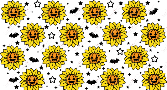 Pumpkin Flowers - 16Oz Vinyl Libbey Wrap