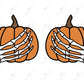 Pumpkin Skeleton Hands - Ready To Press Sublimation Transfer Print Sublimation