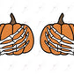 Pumpkin Skeleton Hands - Ready To Press Sublimation Transfer Print Sublimation