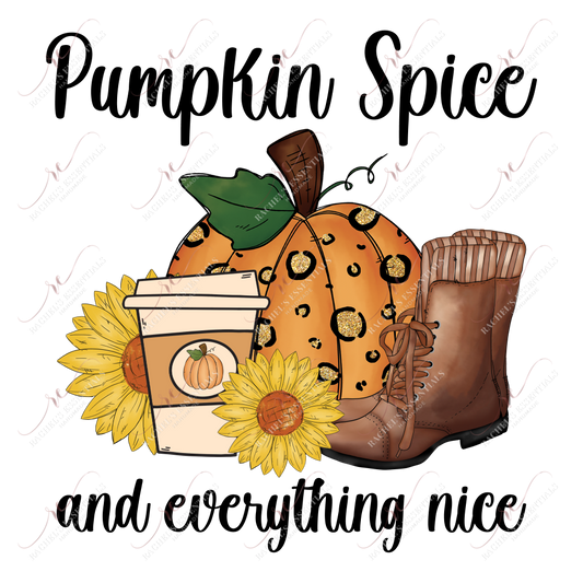 Sublimation 1.99 Pumpkin spice and everything nice - ready to press sublimation transfer print freeshipping - Rachel's Essentials