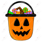 Pumpkin Trick Or Treat Bucket Pocket - Clear Cast Decal