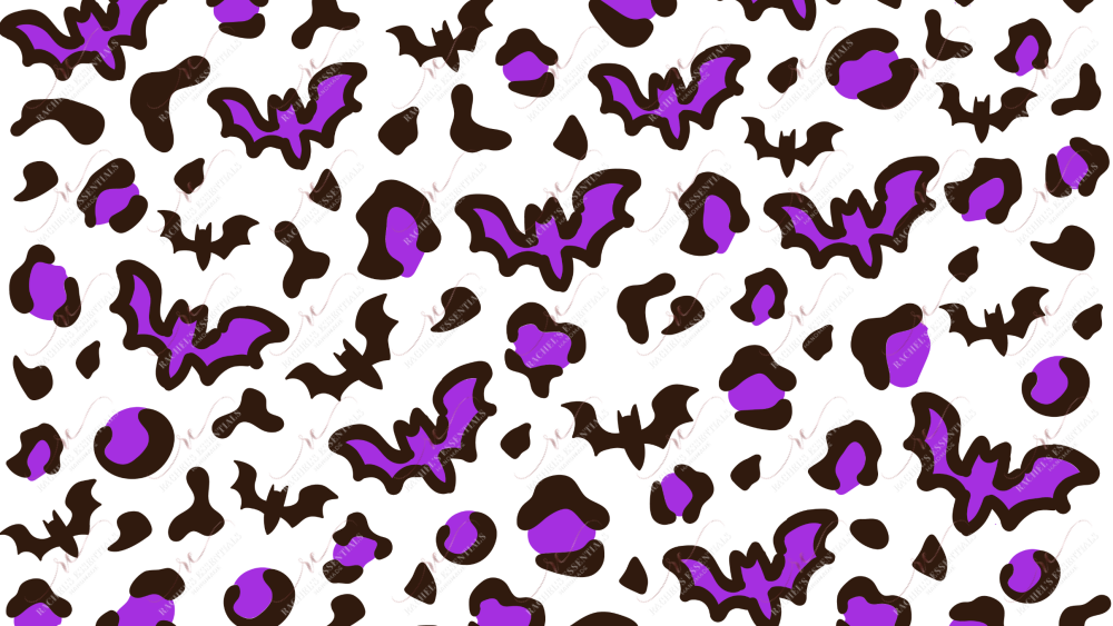 Purple Leopard Bats - 16Oz Vinyl Libbey Wrap