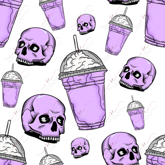 Purple Skull Drink Big - Ready To Press Sublimation Transfer Print Sublimation