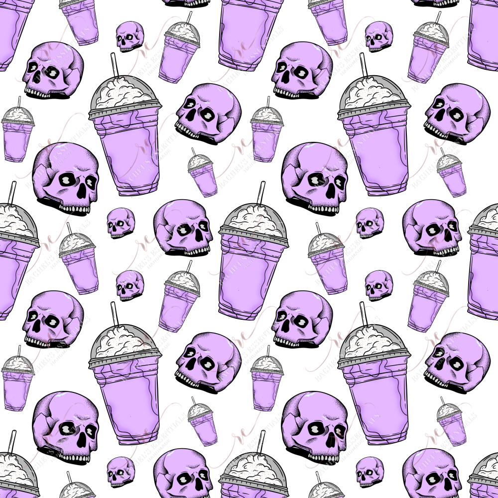 Purple Skull Drink - Ready To Press Sublimation Transfer Print Sublimation