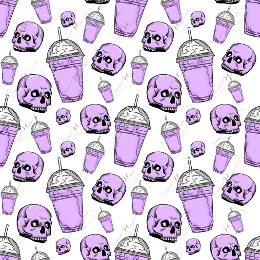 Purple Skull Drink - Ready To Press Sublimation Transfer Print Sublimation