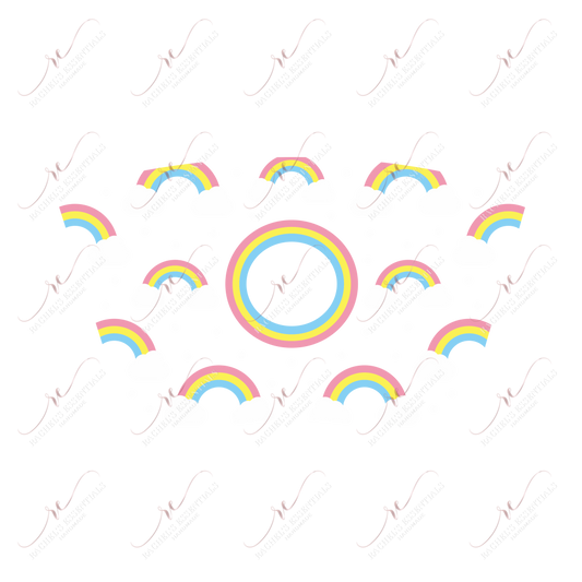 Rainbows (With White Clouds) - Cold Cup Wrap