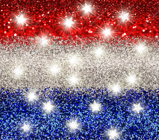 Red White And Blue Glitter- Ready To Press Sublimation Transfer Print Sublimation