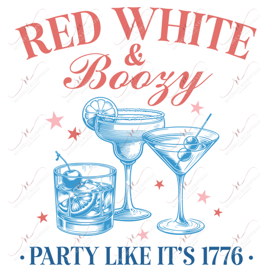 Red White And Boozy - Clear Cast Decal