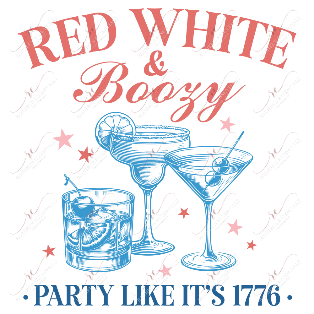 Red White And Boozy - Ready To Press Sublimation Transfer Print Sublimation