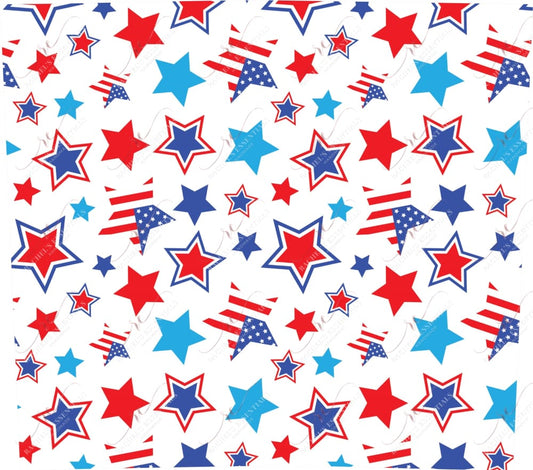 Red White Blue Star Wrap - Ready To Press Sublimation Transfer Print Sublimation