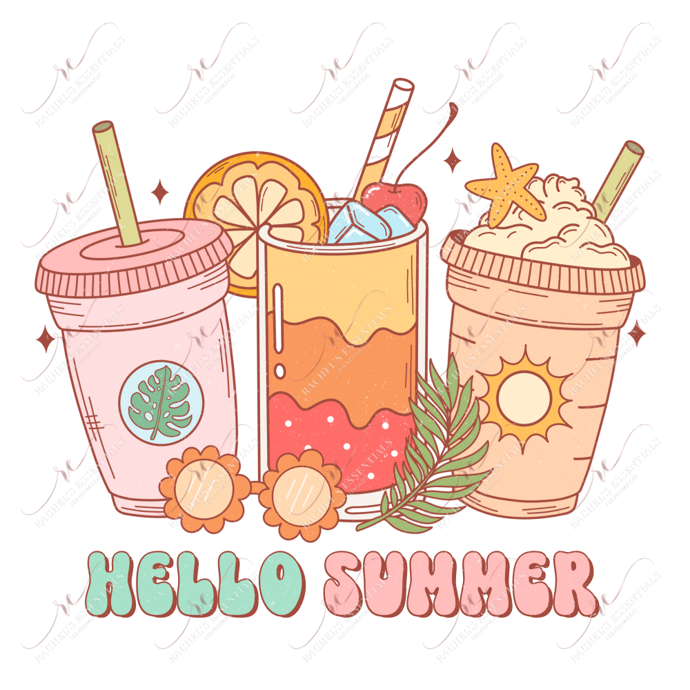 Retro Summer Coffee- Clear Cast Decal