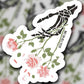 Rose For No One Flowers And Skeleton Hand - Sticker