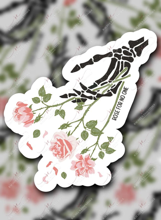 Rose For No One Flowers And Skeleton Hand - Sticker