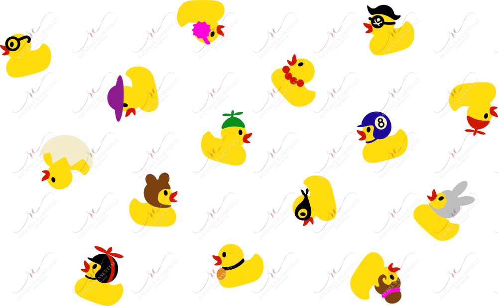 Rubber Ducky With Hats (No Hole)- Cold Cup Wrap Cold