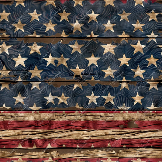 Rustic Stars And Stripes - Ready To Press Sublimation Transfer Print Seamless Sublimation