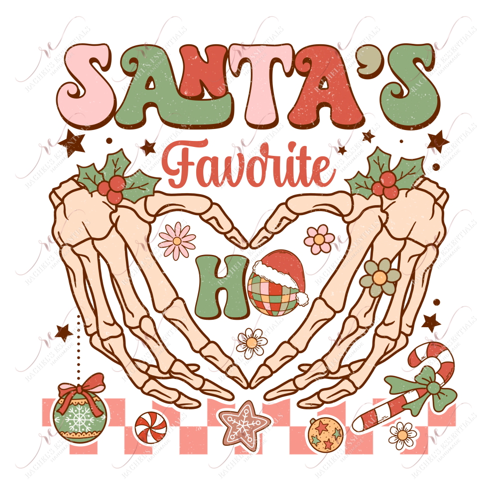 Santas Favorite Ho - Ready To Press Sublimation Transfer Print 11/23 Sublimation