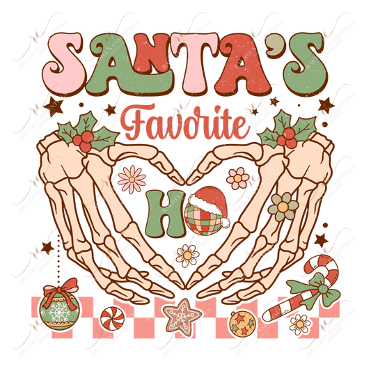 Santas Favorite Ho - Ready To Press Sublimation Transfer Print 11/23 Sublimation