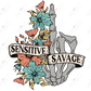 Sensitive Savage Skeleton Hand - Htv Transfer