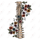 Skeletal Spine And Flowers - Htv Transfer