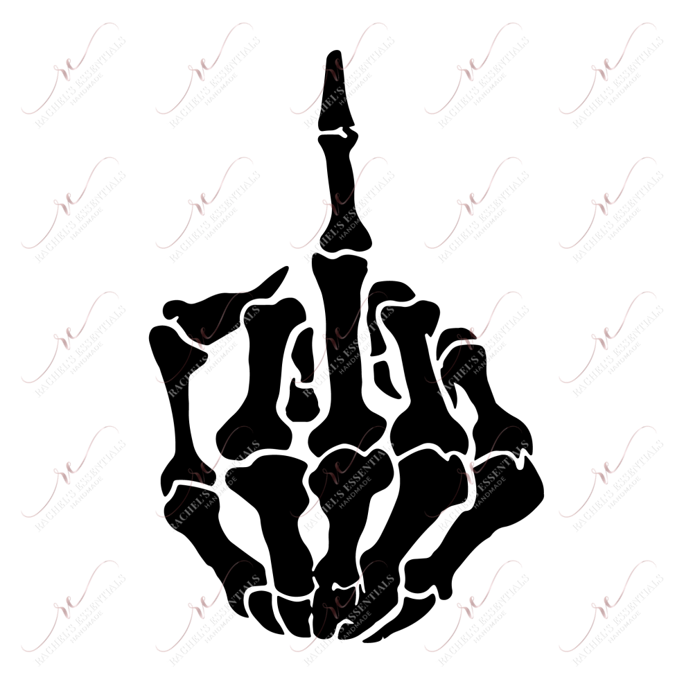 Skeleton Hand Middle Finger 1 - Ready To Press Sublimation Transfer Print Sublimation