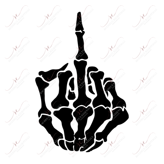 Skeleton Hand Middle Finger 1 - Ready To Press Sublimation Transfer Print Sublimation