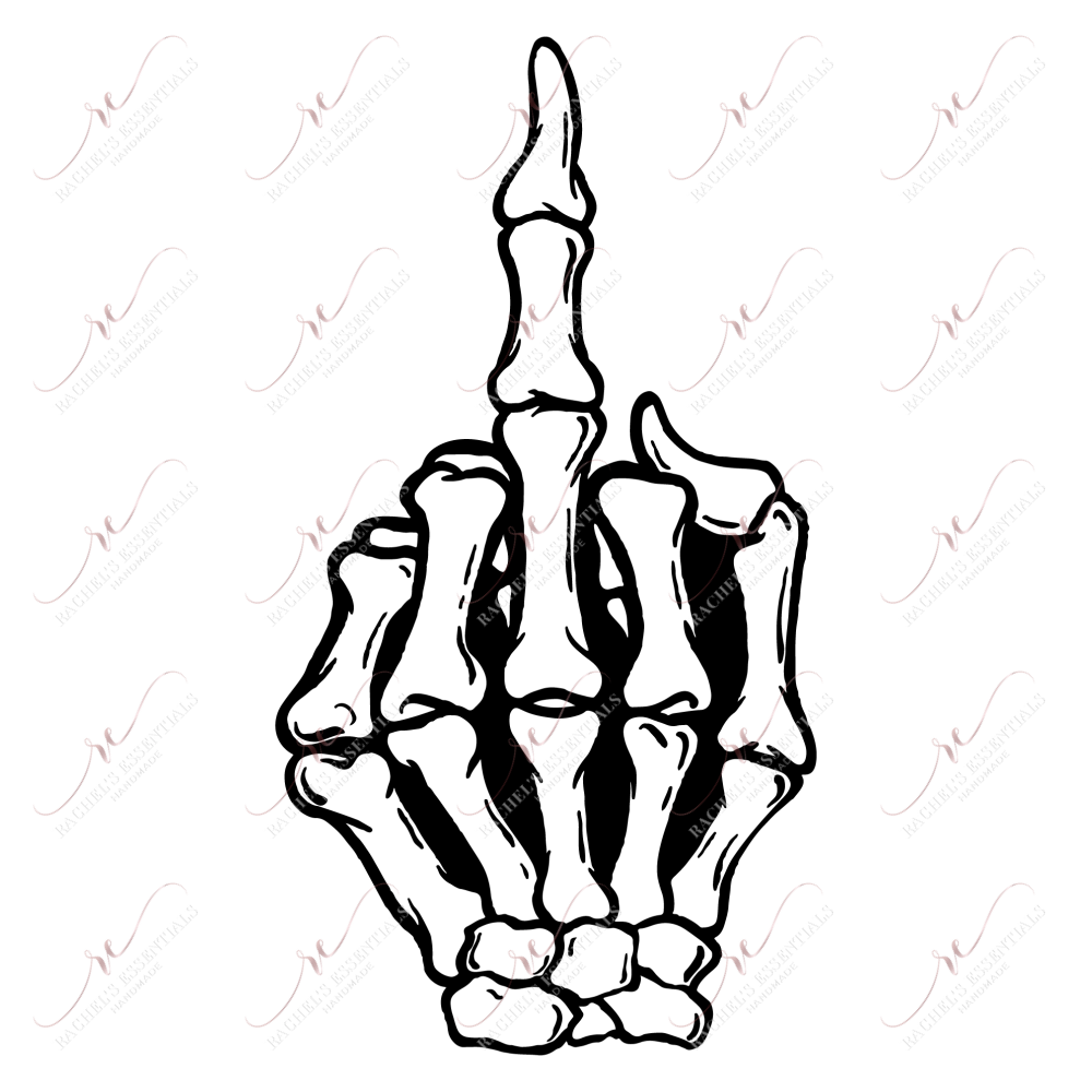 Skeleton Hand Middle Finger 2 - Ready To Press Sublimation Transfer Print Sublimation
