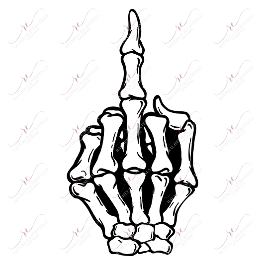 Skeleton Hand Middle Finger 2 - Ready To Press Sublimation Transfer Print Sublimation