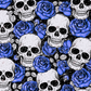 Skull And Flowers Blue - Vinyl Wrap