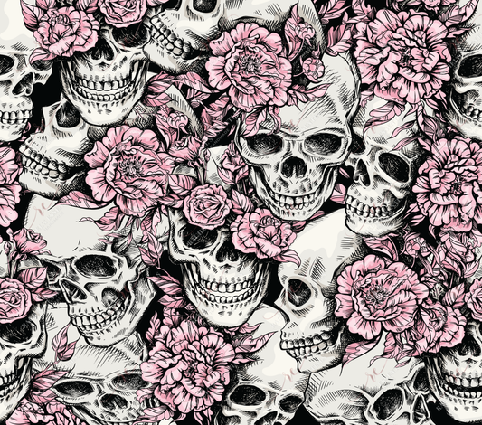 Skull And Flowers Pink - Vinyl Wrap