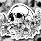 Skull And Flowers - Sticker