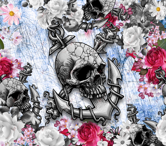 Skull And Flowers - Vinyl Wrap