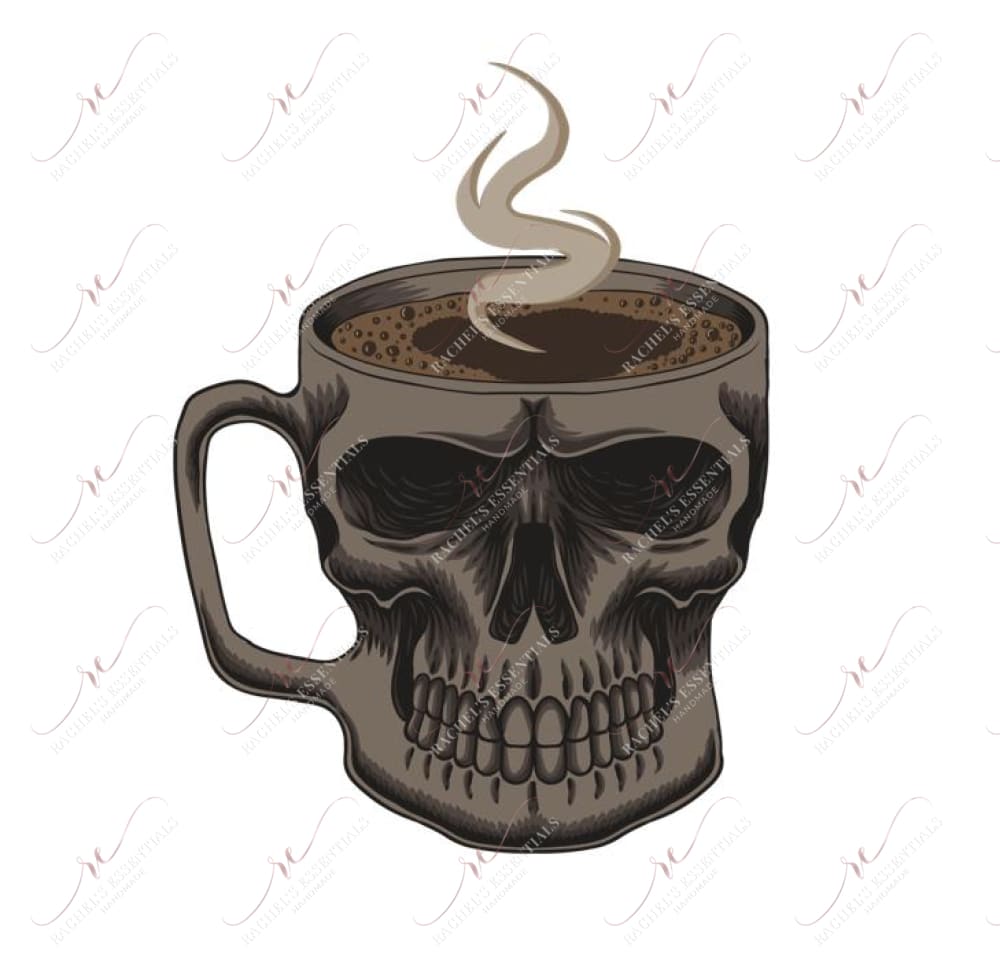 Skull Coffee Cup - Ready To Press Sublimation Transfer Print Sublimation