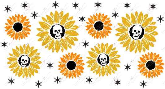 Skull Sunflowers - 16Oz Vinyl Libbey Wrap