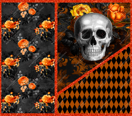 Skulls And Flowers - Ready To Press Sublimation Transfer Print Sublimation