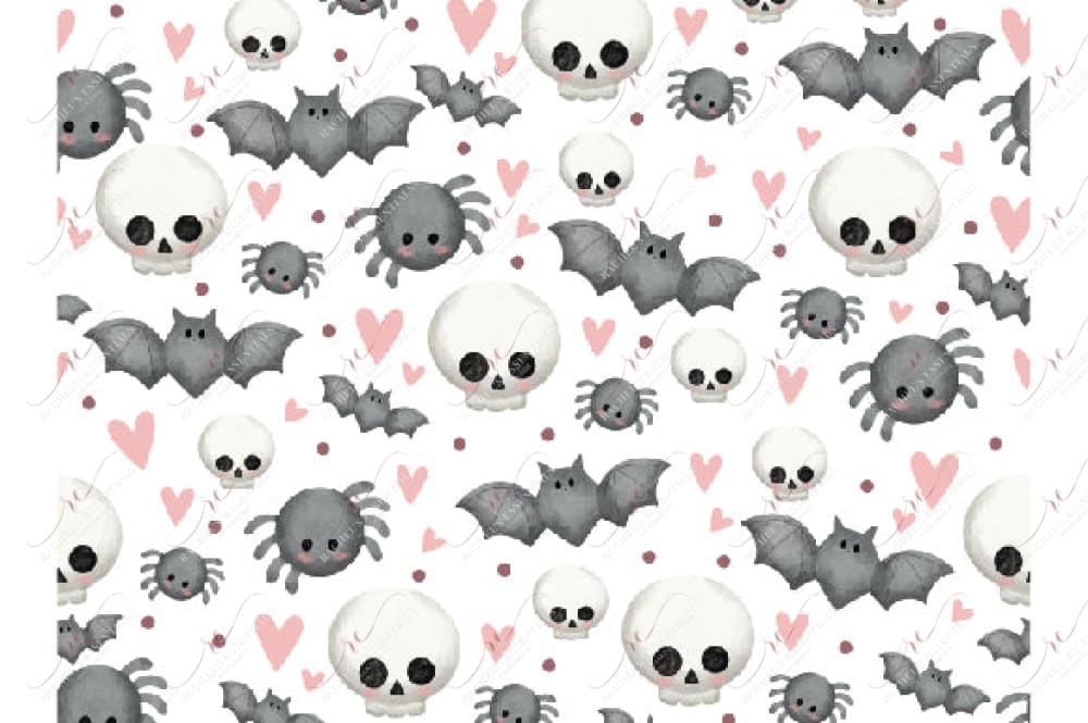 Skulls Bats Spiders - Vinyl Wrap Seamless Vinyl