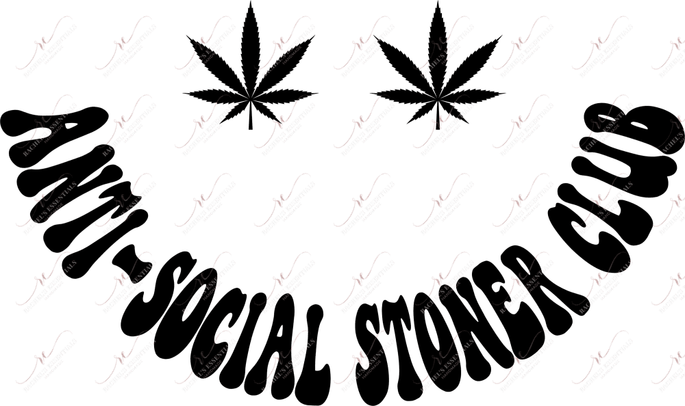Smile Antisocial Stoners Club (Black Letters)- Clear Cast Decal
